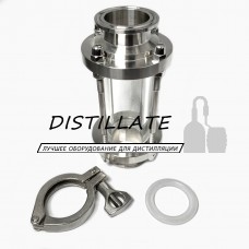 Диоптр трубный под кламповое соединение 2" дюйма + хомут и прокладка DN51 AISI304