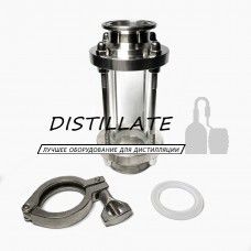 Диоптр трубный под кламповое соединение 1,5" дюйма + хомут и прокладка DN38 AISI304