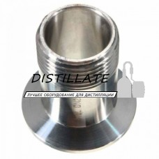 Штуцер кламповый с наружной резьбой 1/2 DN15 (под зажим 64мм) AISI304 Штуцер кламповый с наружной резьбой 1/2 DN15 (под зажим 64мм) AISI304