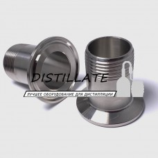 Штуцер кламповый с наружной резьбой 1 (под зажим 50,5 мм) AISI304 Штуцер кламповый с наружной резьбой 1 (под зажим 50,5 мм) AISI304