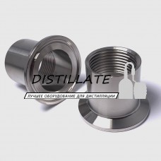 Штуцер кламповый с внутренней резьбой 1 дюйма DN25  (под зажим 50.5 мм) AISI304