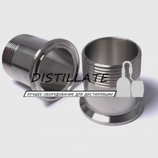 Штуцер кламповый с наружной резьбой 1 1/2 DN40 (под зажим 64 мм) AISI304 Штуцер кламповый с наружной резьбой 1 1/2 DN40 (под зажим 64 мм) AISI304