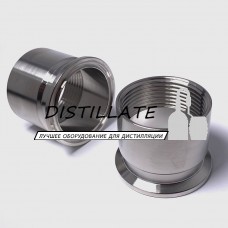 Штуцер кламповый с внутренней резьбой 1 1/4" DN32 (под зажим 50,5 мм) AISI304