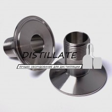 Штуцер кламповый с наружной резьбой 3/4 DN20 (под зажим 64 мм) AISI304 Штуцер кламповый с наружной резьбой 3/4 DN20 (под зажим 64 мм) AISI304