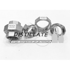 Муфта американка нержавеющая в размерах 3/4 дюйма DN20 AISI304 