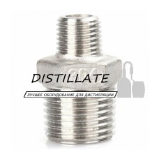 Ниппель нержавеющий переходной 1/2-3/4 дюйма DN15-DN20