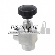 Кран игольчатый нержавеющий DN 8 1/4 дюйма угловой резьба внутр/внутр AISI304