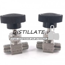 Кран игольчатый нержавеющий 1/4 дюймаDN8 резьба наружная/наружная AISI304