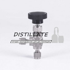 Кран игольчатый нержавеющий обжимной угловой под трубку 8 AISI304