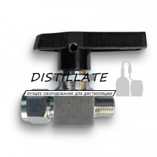 Кран шаровой тонкой регулировки, прямой переходной (резьба 1/4-обжим 8 мм)