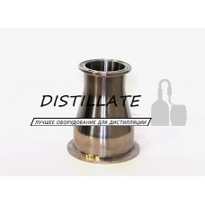 Переход нержавеющий под кламповое соединение 1,5-2" дюйма DN38-DN51 AISI304 (полированный)