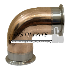 Отвод медный под кламповое соединение 2" дюйма DN51 М1( угол 90°)