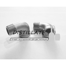 Отвод резьбовой нержавеющий резьба внутренняя/наружная 1/2" дюйма DN15 AISI304 (угол 90°)