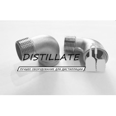 Отвод резьбовой нержавеющий резьба внутренняя/наружная 1" дюйм DN25 AISI304 (угол 90°)