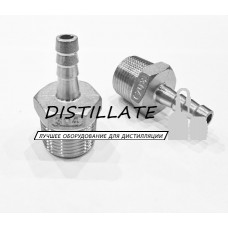 Штуцер шланговый нержавеющий DN20*10AISI304