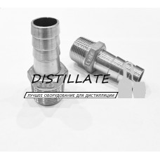 Штуцер шланговый нержавеющий DN20*20AISI304