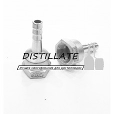 Штуцер шланговый нержавеющий DN15*10 с внутренней резьбой